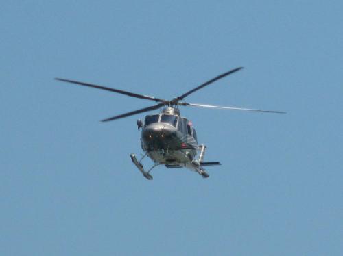 Helicopter in the air
