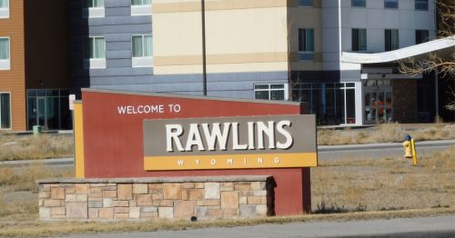 Welcome to Rawlins, Wyoming, sign