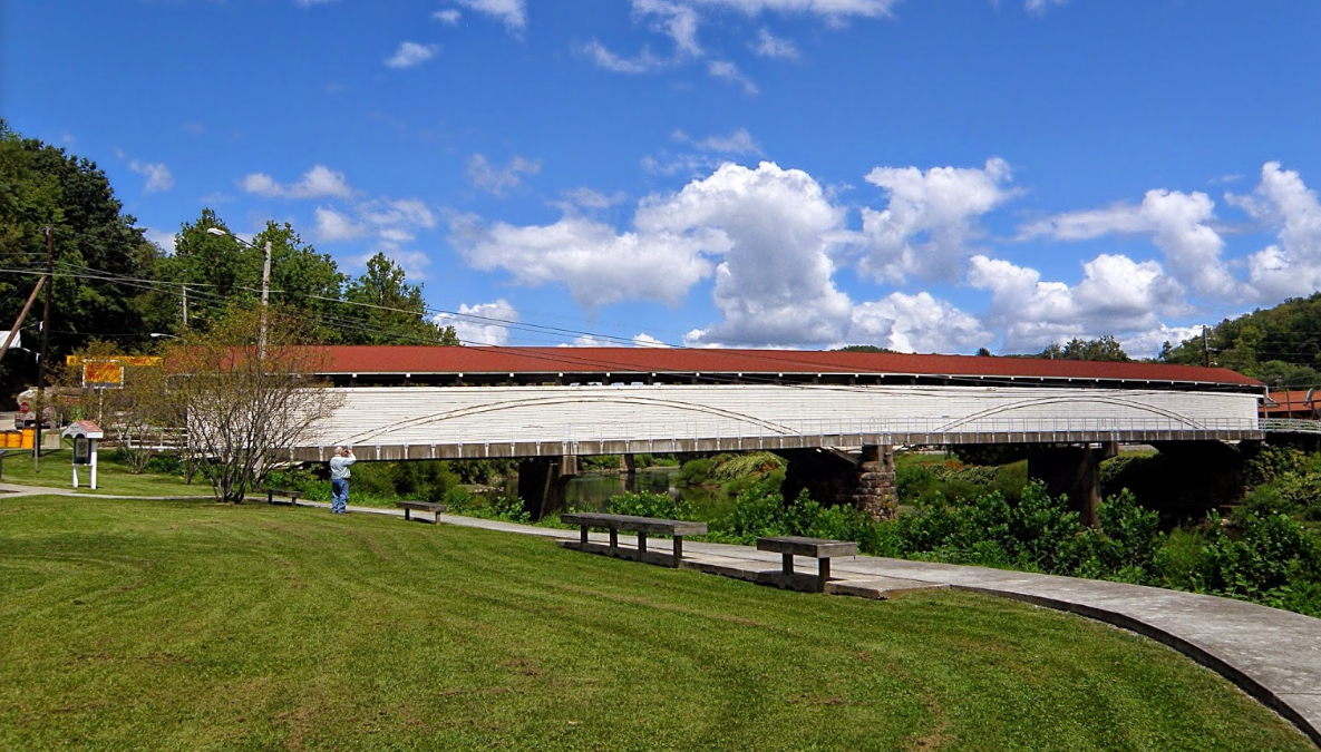 Almost Heaven Swing at Philippi Covered Bridge