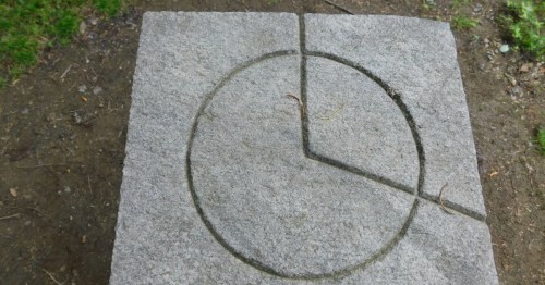 Grey slab with a wedge right on the border of Delaware and Pennsylvania