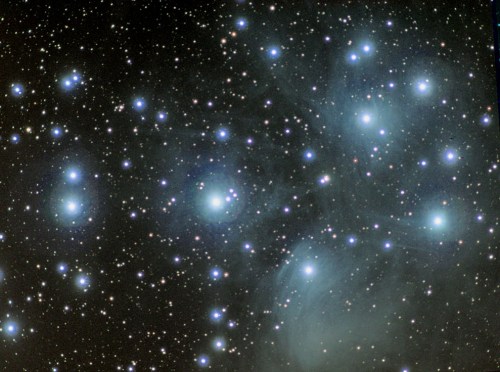 A starry night sky filled with numerous bright stars and clusters, showcasing deep space beauty.