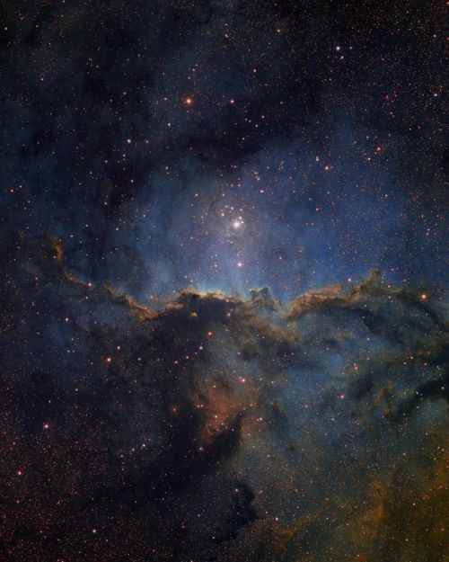 A stunning view of a nebula filled with stars, showcasing vibrant colors and intricate cosmic structures.