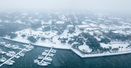 Beaufort, South Carolina, during a rare snowstorm.