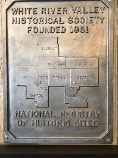 Plaque for the White River Valley Historical Society, founded in 1961, showing a map of historic sites in the region.