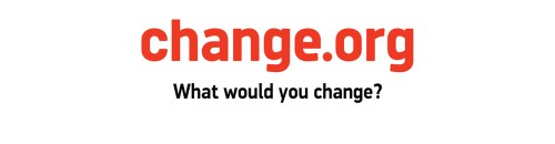 Logo of Change.org with the text "What would you change?" in bold red and black letters.