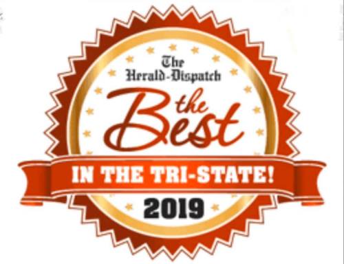 Logo featuring a badge design with "The Best in the Tri-State! 2019" in bold text, surrounded by stars and ribbons.