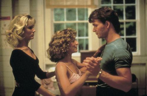 A scene featuring three characters dancing together in a cozy indoor setting.