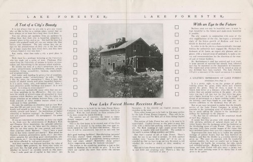 Historic article featuring a house in Lake Forest, highlighting its beauty and future potential. Black-and-white photo included.