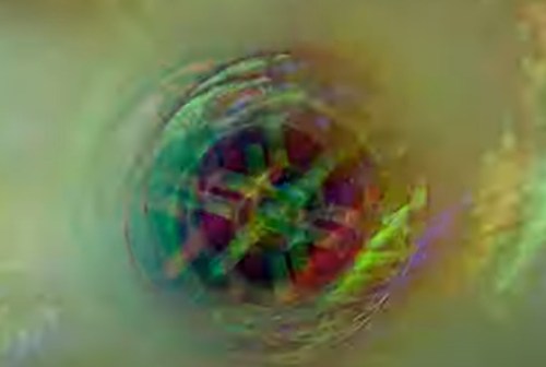Abstract swirling patterns in vibrant colors, creating a sense of depth and movement.