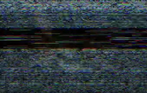 Abstract image of digital static with horizontal lines and a dark central band, creating a glitchy effect.