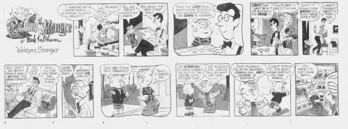 A comic strip featuring humorous interactions between characters in a diner setting, discussing food and service.