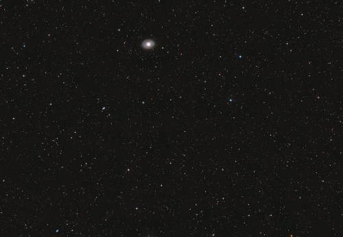 A starry night sky filled with numerous stars and a bright galaxy in the center.