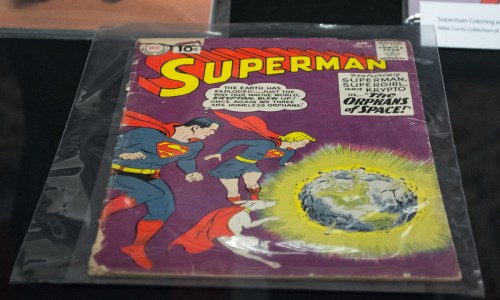 A vintage Superman comic cover featuring Superman and Supergirl with the title "The Orphans of Space!"