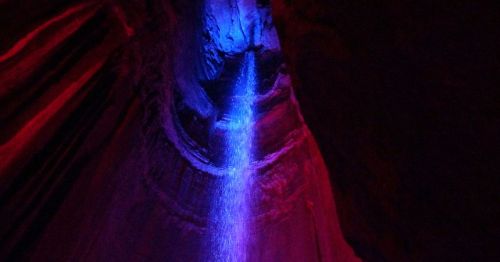 Waterfall at Ruby Falls in Tennessee