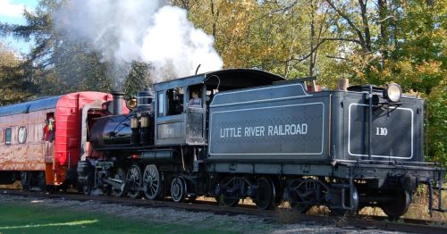 Close up of the Little River Railroad's locomotive in Coldwater, Michigan
