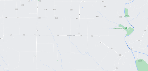 Map showing the area around Dillon City, with nearby features like Hidden Valley Golf Course and river paths.