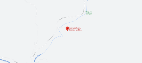 Map showing the location of Anayaipa Farms Orchard and Inn near Holy Joe Canyon.