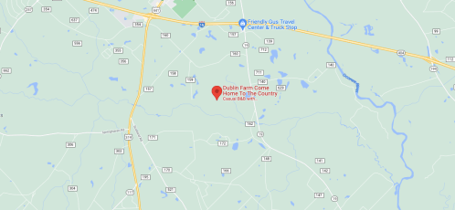 Map showing the location of Dublin Farm Come Home To The Country, near major roads and surrounding areas.