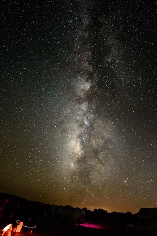 A stunning view of the Milky Way galaxy filled with stars against a dark night sky.