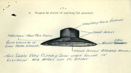 Sketch of a dark grey, solid-looking shell with sharp angles and a hollow center, labeled with descriptive notes.