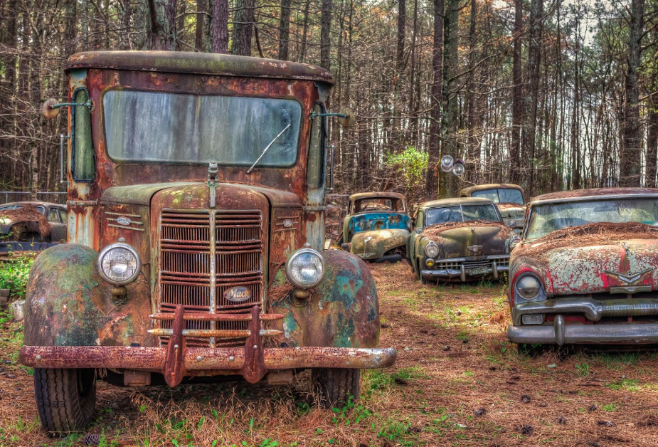 An Automobile Junkyard Was Built And Left To Decay In The Middle Of