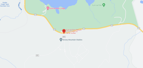 Map showing Sunrise Park Resort location near Sunrise Park Lodge and surrounding areas.