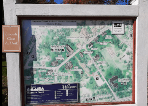 Map of Hagaman Street Historic District, showing landmarks and points of interest, with a "Welcome" sign at the bottom.