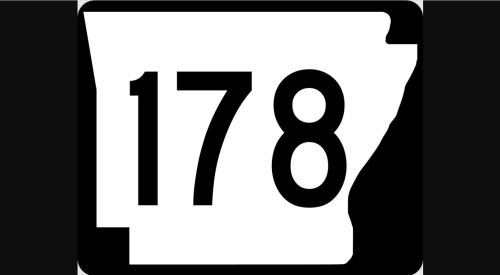 Arkansas highway sign displaying the number 178 in bold black on a white background.