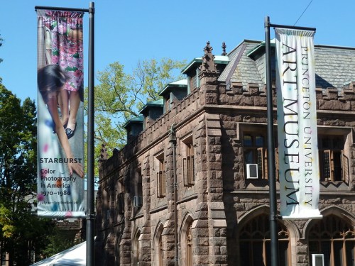 Banners outside the Princeton University Art Museum, promoting the "Starburst" photography exhibit.