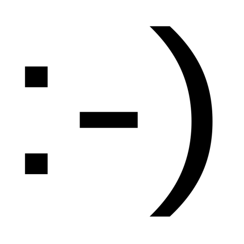A simple black silhouette of a cat sitting upright with its tail curled around its body.