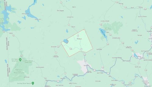 Map showing the area around Rockwood, with roads and nearby landmarks in a light green color scheme.