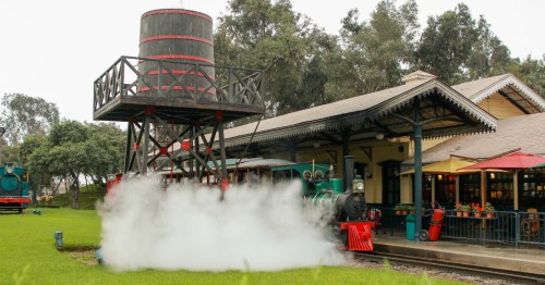 view of a cuyahooga valley scenic train stopped at a station in ohio during an event