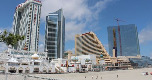 The beach at Atlantic City Boardwalk in New Jersey