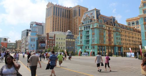 People walking on the Atlantic City Boardwalk in New Jersey