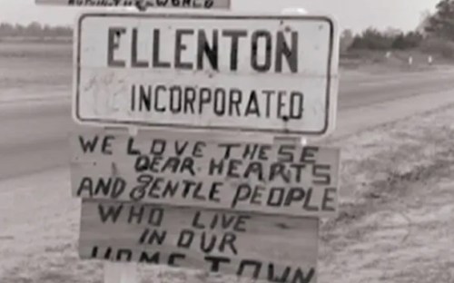 Sign for Ellenton, incorporated, with a handwritten message expressing love for its residents.