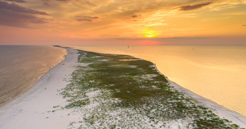 A beautiful sunset on Dauphin Island in Alabama