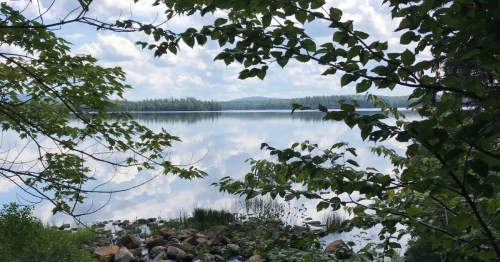 the calm glassy waters of lake lila at William C. Whitney Wilderness Area in Hamilton County, New York