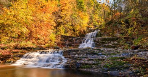 Kent Falls State Park in Connecticut during autumn