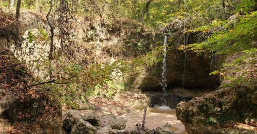 A waterfall in the Clark Creek Natural Area in Mississippi.
