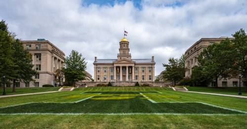 Gold-domed Old Iowa State Capitol in Iowa City