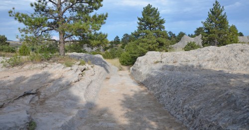 the historic oregon trail ruts in wyoming
