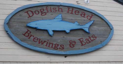 wood sign for dogfish head brewings and eats in rehoboth beach delaware