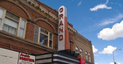 The exterior of a historic building in Oakes, North Dakota.
