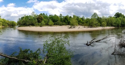 a bend and beach along the bogue chitto river in louisiana