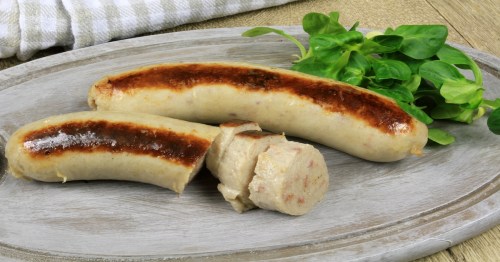 two sausages on a plate