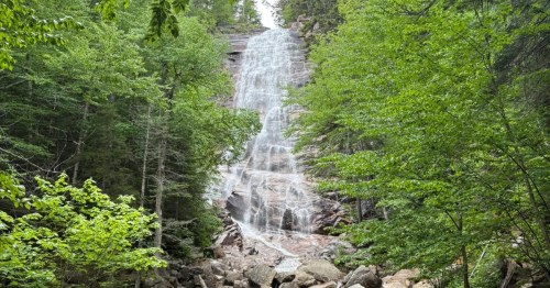 view of arethusa falls, the tallest single-drop waterfall in new hampshire