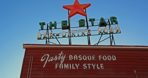 Exterior of the Star Restaurant in Elko, Nevada, famous for its traditional Basque food.