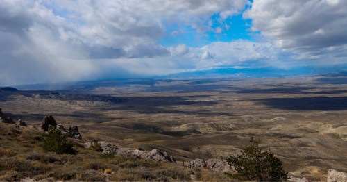 An aerial view of the Great Divide Basin in Wyoming.