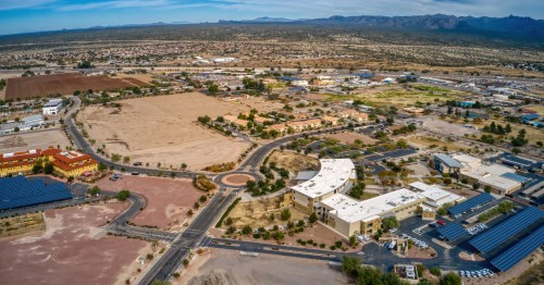 An aerial view of Marana, Arizona.
