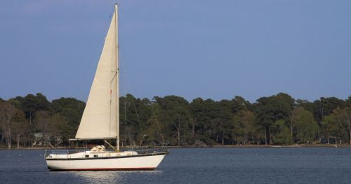 A sailboat on the Neuse River in North Carolina